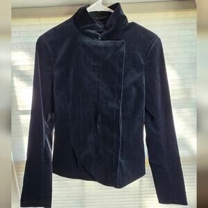 Theory Blue Velvet Women's Blazer Jacket 98% COTTON  size 6